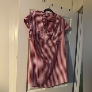 Striped Red and White Women's Top